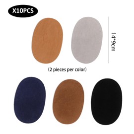 Pack of 10 Oval Patches, Leather Elbow Patches, Hole Patches for Clothing, Repair Fabric Patches, Sewing Patches, DIY Clothing Accessories