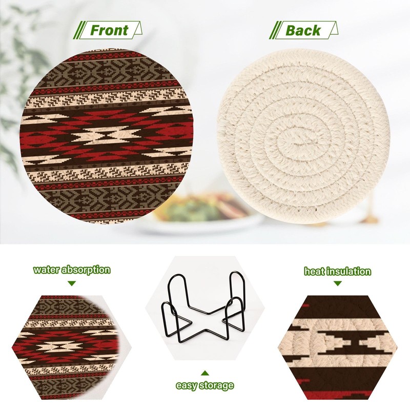 Coasters for Drinks with Holder Absorbent Set of 6 Decorative