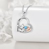 DAYLINLOVE Fox Necklace 925 Sterling Silver Fox Heart Pendant Necklace
