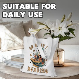 Skeleton Reading Tote Bag For Women, Goth Skeleton Spooky Skull Canvas Pouch, Birthday Christmas Graduation Gifts For Women, Aesthetic Reusable Grocery Bag, Funny Skull Gifts