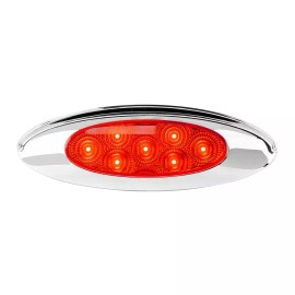 Grand General RED Ultra Thin Surface Mount Y2K LED Light with Chrome Bezel & Visor 77837