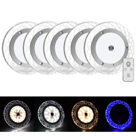 BlueFire RV Interior Lights - 600LM Dimmable LED Ceiling Dome Lights, 4 Colors, 12-18V Fixture with Dimmer Switch for Under Cabinet, Camper Van, Truck, Motorhome, Boat (5 Pack)