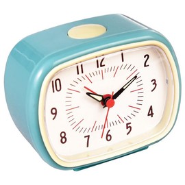 LS-LebenStil Retro Reise-Wecker Blau 11x9x6cm Analog Quarzwecker Nostalgie