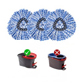Matthew Cleaning 3Pack Blue Microfiber Spin Mop Replacement Head Compatible with O Cedar Mop Replace Head-EasyWring Mop Refills,Excellent Absorbency,Machine Washable,100% Microfiber Spin Mop Refills
