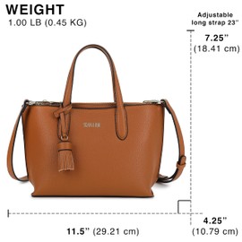 Scarleton Women's Brown Tote Handbag, Shoulder Bag, Crossbody Bag, Work Tote, Travel Bag