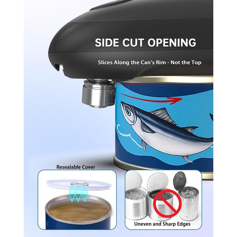 CIRCLE JOY Electric Can Opener, One-Touch Automatic Can Opening with