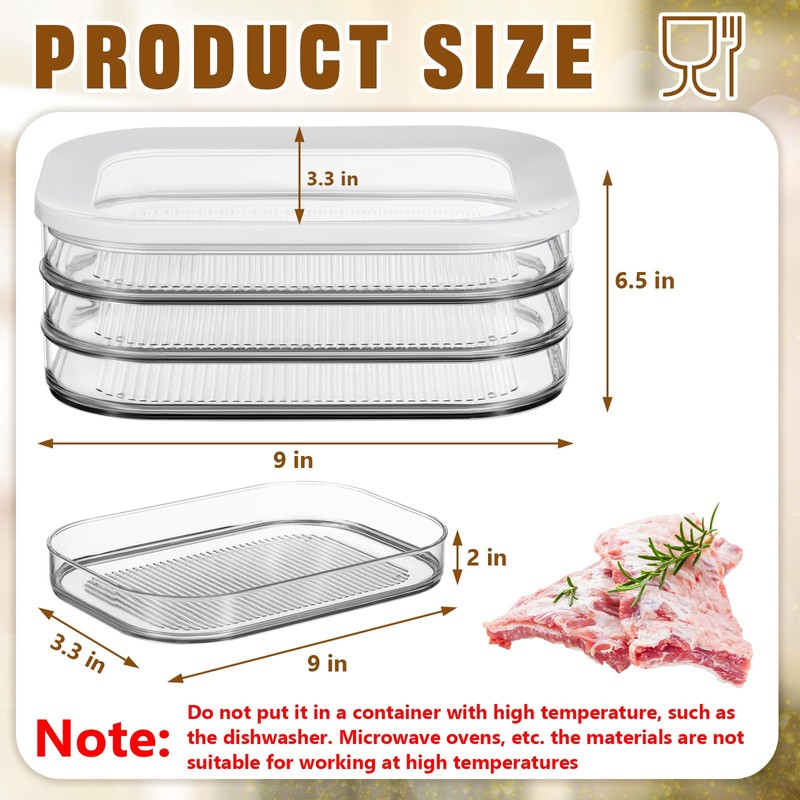 Tioncy Deli Meat Container for Fridge Bacon Container for Refrigerator