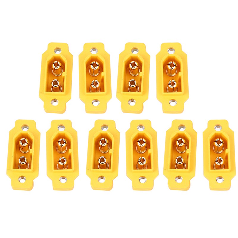 10Pcs Male Plug Connector XT60E1-M Mountable Brass Gold Plated Heat