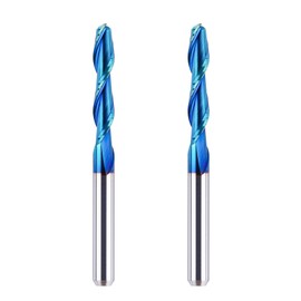 2Pcs Carbide UP Cut Router Bit Spiral CNC Bit 1/8 Inch Cutter for Wood Carving Engraving Use