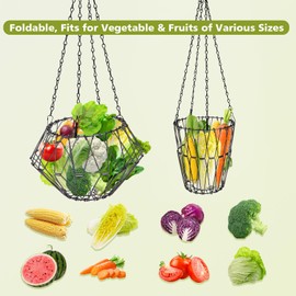 GHWMYD Hanging Chicken Feeder Foldable 9.6 Inch XL Sturdy Feeder Basket for Chickens Vegetables Fruits Hanging Basket with 17 Inch Hanging Chain Boredom Toy for Chickens