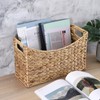 BTSKY Woven Magazine Holder, Water Hyacinth Magazine Basket, Natural Storage
