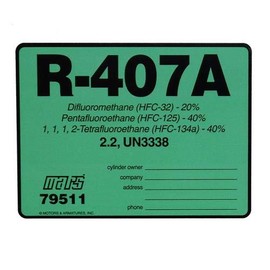 R-407A / R407A HVAC/R Labels # 79511 Color Coded Refrigerant ID (5) Labels