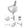 Wall Hung Basin Sink Small Cloakroom Basin Rectangle Ceramic Wash