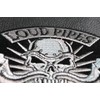 Loud Pipes Save Lives Skull and Pipes Patch, Biker Skull
