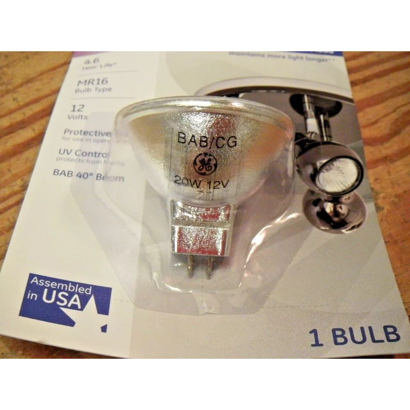 GE Halogen 20w Mr16 BAB/CG 12 Volts Floodlamp Qty=2 per