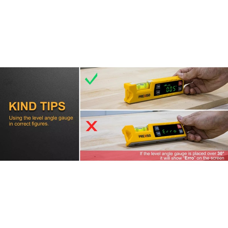 Prexiso Digital Level & Digital Protractor, 7 inch Angle Finder