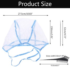 ZEACCT Set of 3 Hair Dye Set with Reusable Hair Dye Cap, Includes Hair Dye Brush, Hook Needles, Hair Dye Cap, for Salon and Hair Dyeing, Hair Highlight Colouring Accessories, 1
