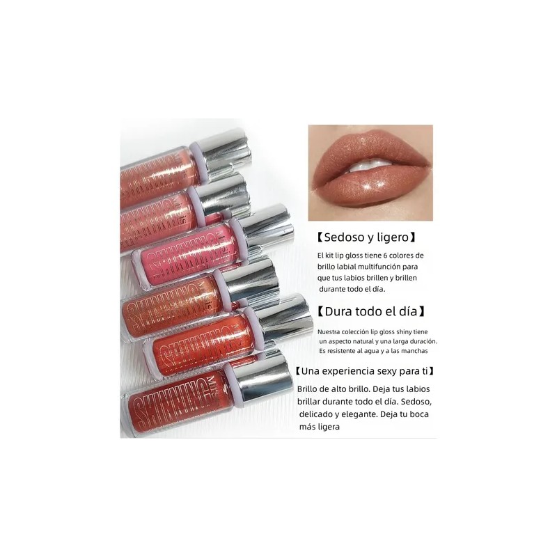 Mirsist Sexy Plump Lip Glow Oil Crystal Jelly-6pcs