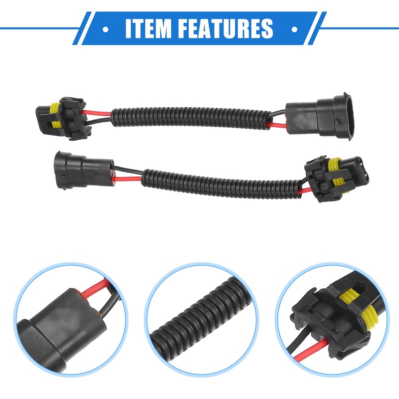A ABSOPRO 2pcs H8 H9 H11 Male to 9006 HB4