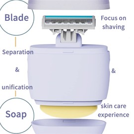 Colorlamb Portable Razor Set 2.0 for Women Mini Cute Style 2 Safety Blade 2 Hand Made Skin Care Soap for Body Hair Shaving (Violet B)