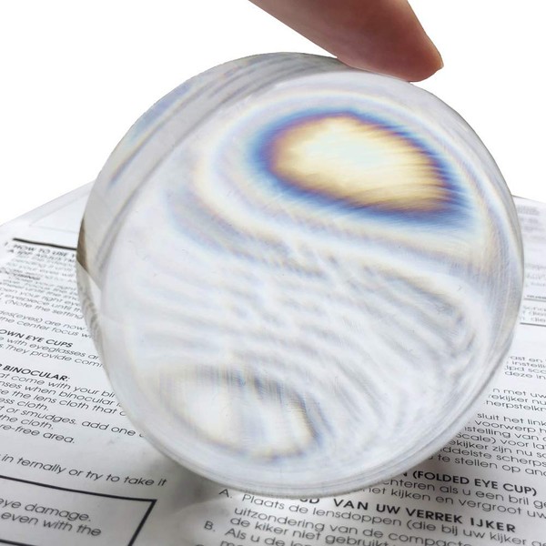 Beileshi 5X Acrylic Paperweight Magnifying Glass Desktop Dome Magnifier 80mm