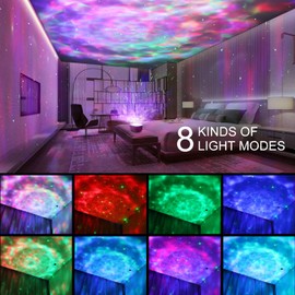 Star Projector Galaxy Light - Star Night Light Projector with Remote Control, Timer, Built-in Speaker, Led Light Projector 8 Lighting for Kids Baby Adults Bedroom/Room Decor/Ceiling/Gift (White)