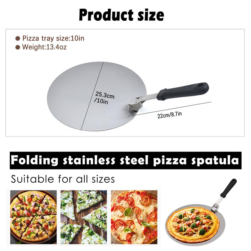 Pizza Peel Metal Steel Round Spatula Paddle Peel 10 Inch