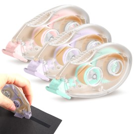 Glue Tape Roller, 3 Pcs Double Sided Glue Roller Permanent, Double Sided Tape Dispenser for Craft, Scrapbooking Supplies, Photo, Album, Cards, Gift Wrapping (0.24In x 19.68Ft)