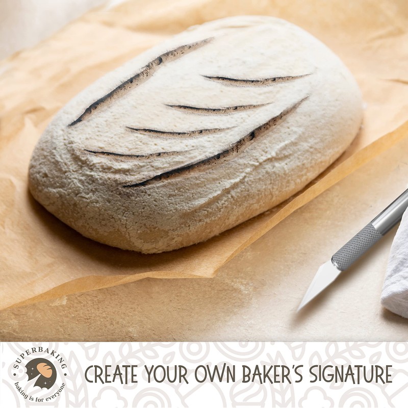 Superbaking Banneton Bread Proofing Basket Set, Oval 10" Sourdough Proofing