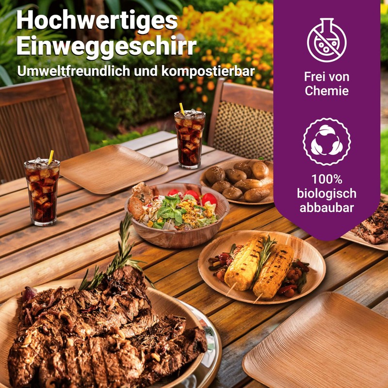 Waipur Organic Palm Leaf Plates - Round Plates in Five