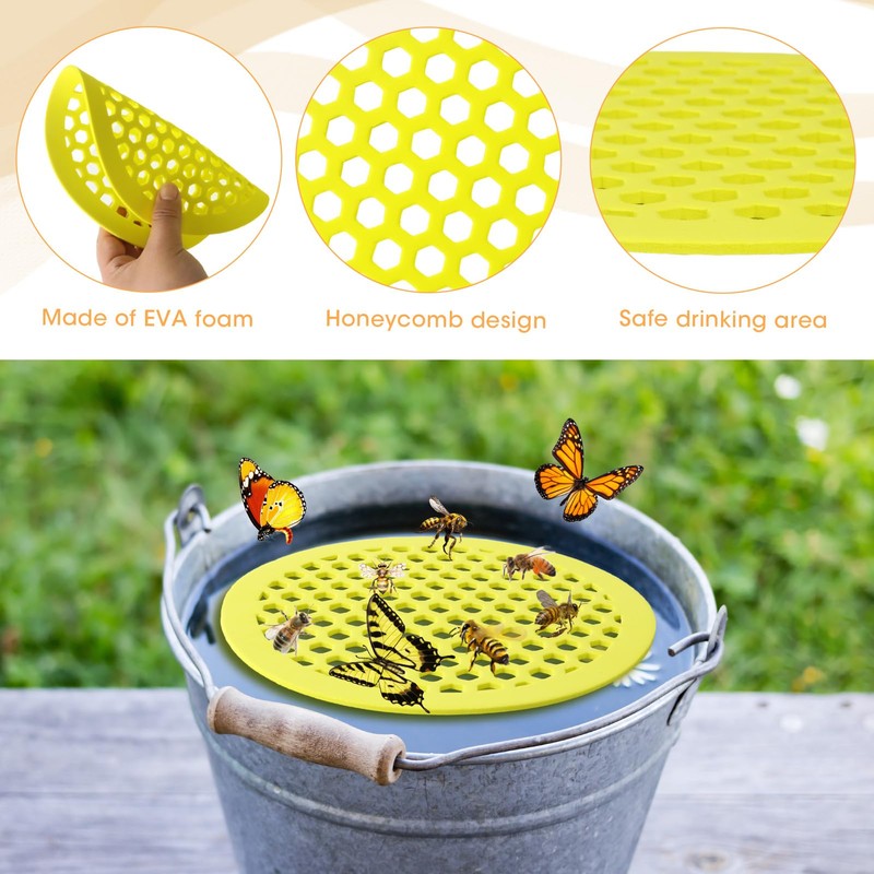 4 Pcs EVA Floating Bee Island, Bee Watering Station for