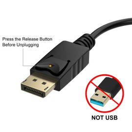 Moread 4K DisplayPort (DP) to HDMI Adapter, Uni-Directional Gold-Plated Display Port Computer to HDMI Screen Converter (Male to Female) Compatible with HP, Dell, Lenovo & More, Passive - Black