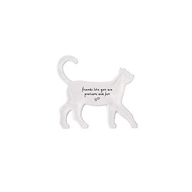CGB Giftware Cat Shaped Ring Dish | Gift Boxed | Jewellery Holder Organiser Plate | White |’Friends Like You Are Precious and Few’ | Gift For Her | Send With Love GB05749