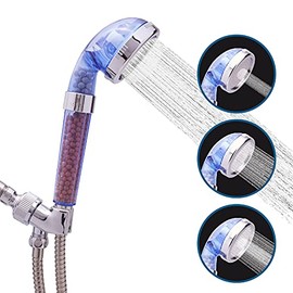 Luxury Refresh Ionic Shower Head High Pressure Filter with Beads - Water Softener & Water Saver - Shower Head for Dry Skin & Hair