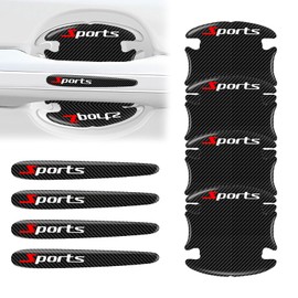 Car Door Handle Protector, 8 Pcs Door Protectors for Vehicles, Black, Door Handle Cup Protective Film for Most Vehicles (Bowl*4+Handle*4)