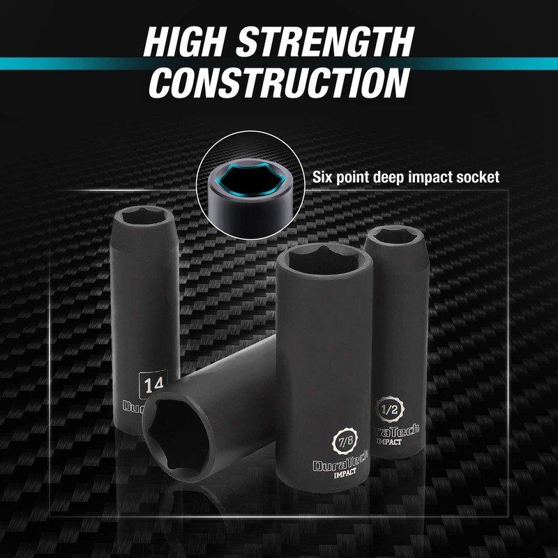 DURATECH 24-Piece Impact Socket Set, 1/2" Drive Deep Impact Socket