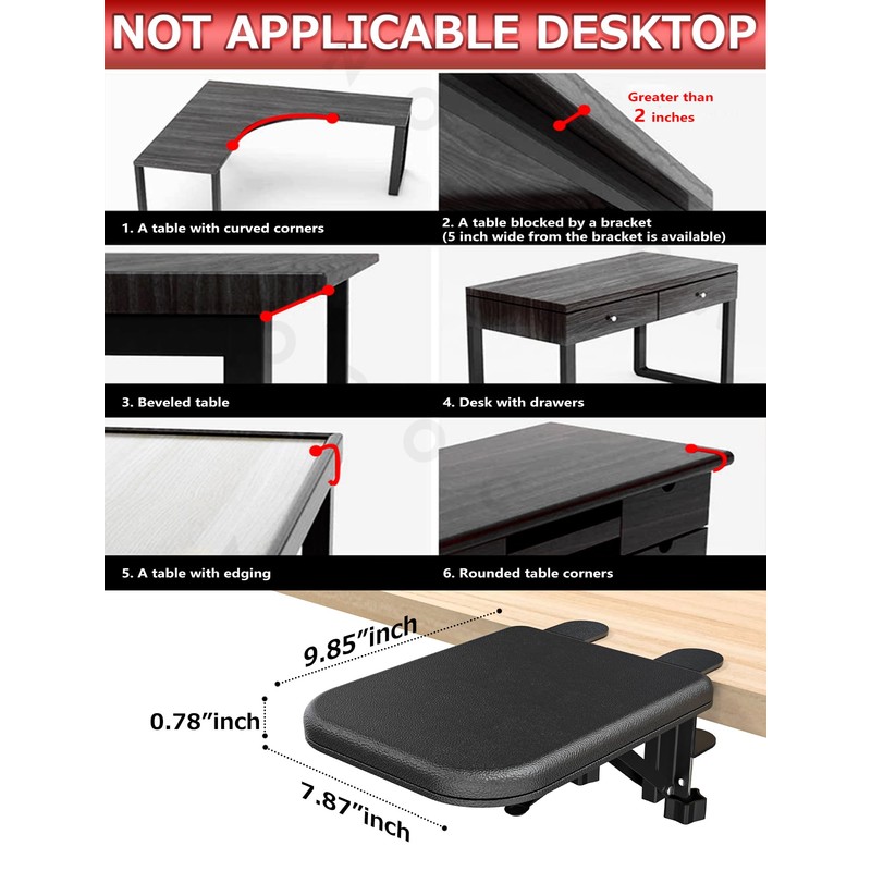 NODOCA Arm Rest for Desk, Ergonomics Wrist Rest, Desk Extender,