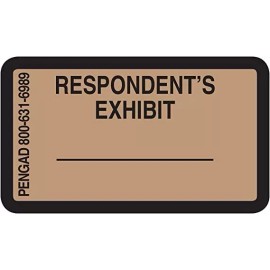Pengad RESPONDENT'S EXHIBIT, 7/8 X 1-1/2 inches, 240 labels per pack, Light Brown
