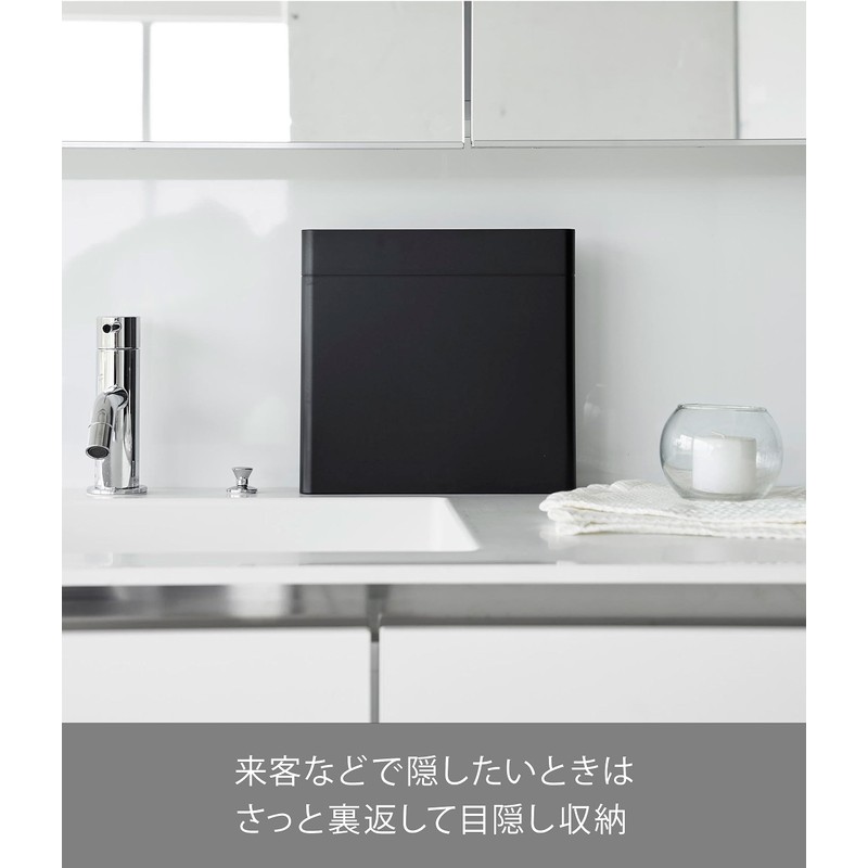 山崎実業(Yamazaki) 目隠し 歯ブラシ ＆ チューブスタンド ブラック 約W22.2×D6×H21.2cm タワー tower 歯ブラシホルダー