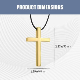 Lyxheth Cross Hanging Ornaments for Car Rear View Mirror, Cars Pendant Hanging, Cross Metal Rear View Mirror Charm, Universal Charm Car Hanging Accessories for Cars, Home Decors (Gold)