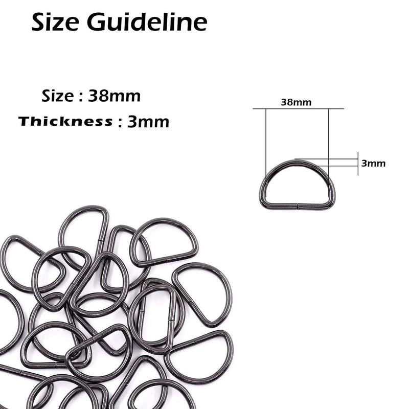 Trimming Shop Non Welded Metal D Ring Fasteners Durable Buckles