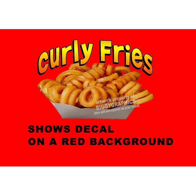 22" x 32" LARGE VINYL DECAL CURLY FRIES FRENCH FRIES