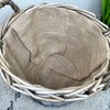 Wicker Lined Log Basket Classic Round Fireplace Storage Grey Woven
