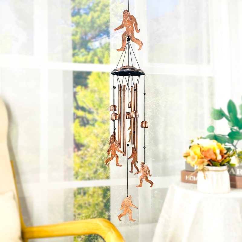 Bigfoot Wind Chimes Outdoor Big Foot Sasquatch Gifts for Men/Women/Dad/Grandpa