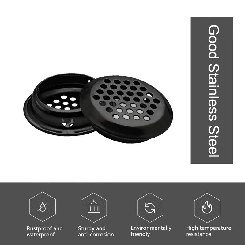 INCREWAY Air Vent Louver, 50pcs 35mm Stainless Steel Round Mesh