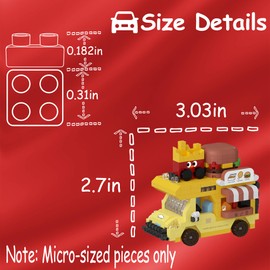 Jollcnoia Flower Camper Van Mini Gourmet Travel RV Car Micro Building Toy Little Cute Truck Mobile Van Stand Set Fun Gifts