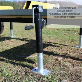 Trailer Jack Foot Plate with Pin Base, 5000lbs Capacity Foot Pad Fits 2 Inch Diameter Tube, Galvanized Steel Removable Trailer Foot Plate Fit for A Frame Boat, RV, Trailer