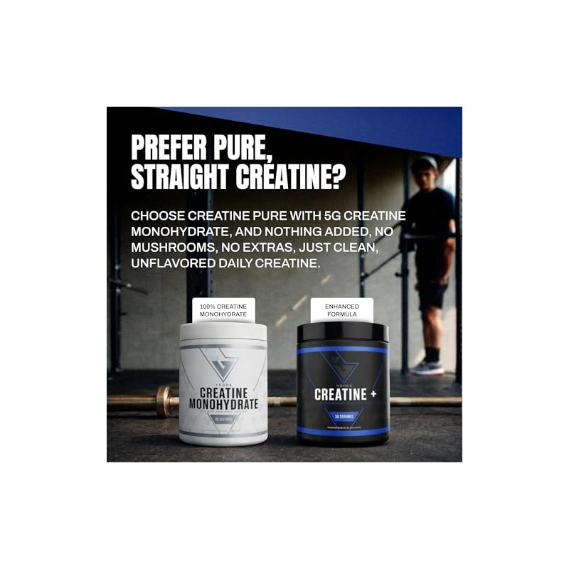Vedge Nutrition Creatine Vegan Plant-Based Creatine Monohydrate Powder Energy, Performance