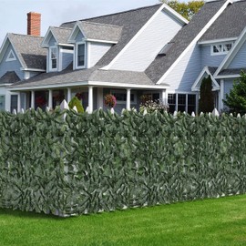 FLORALEAF Artificial Faux Ivy Privacy Fence Screen Hedges Laurel Leaves Panels Dark Green Vine Decoration Natural Looking for Outdoor Decor, Garden, Yard, 39''x117''-2 Pack