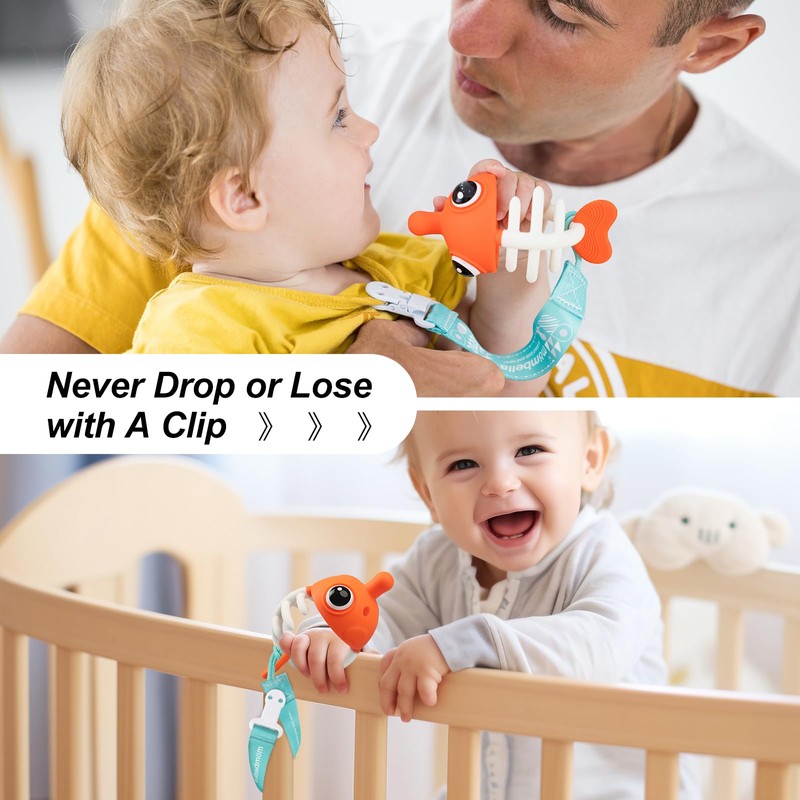 Teething Toys 3-6 Months, Mombella Clownfish Teethers for Babies 6-12